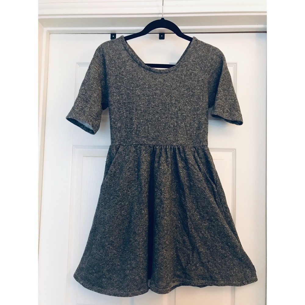 A-Line Knit Dress with Neon Pink Zipper.